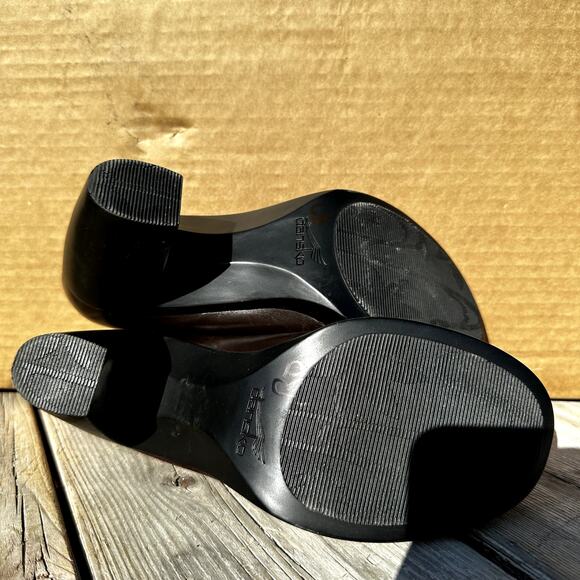 Dansko Tuttie Suede Heels Comfort Suede Leather Pump 3" Block Heel Brown 7 - Picture 7 of 7